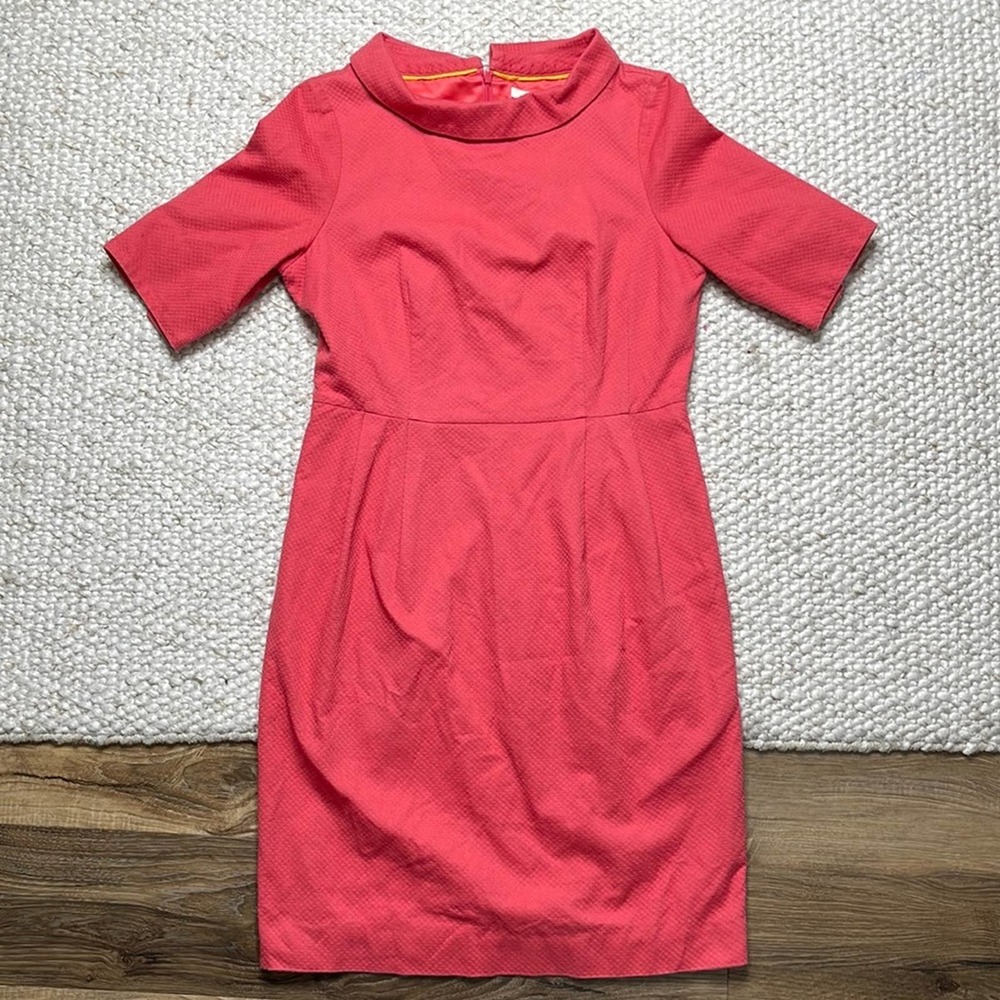 Boden Coral Textured Sheath Dress